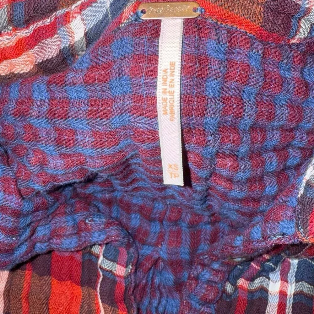 Free People One Of The Guys Cotton Plaid Shirt